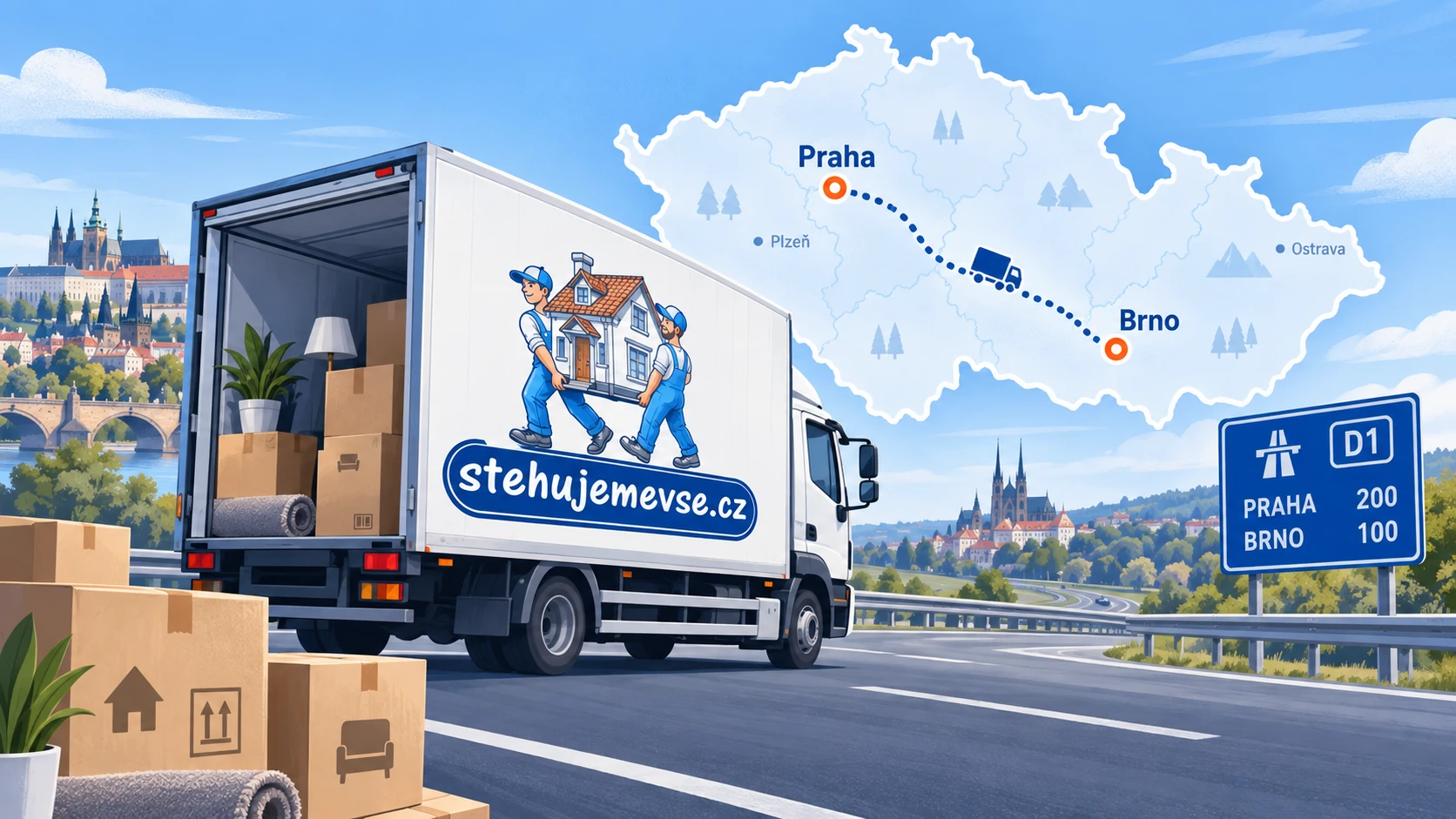 Stěhování na dálku: jak zvládnout přestěhování do jiného města
